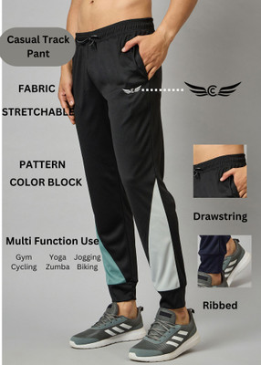 Chrome & Coral Colorblock Men Multicolor Track Pants