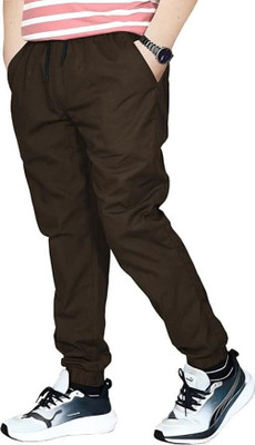 IDB Solid Men Brown Track Pants