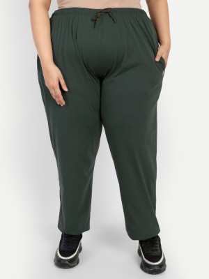 CUPID Solid Women Dark Green Track Pants