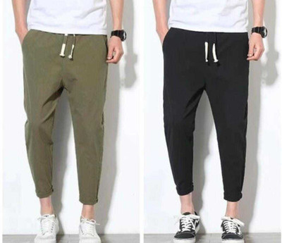 CIAGO STYLE Self Design Men Black, Green Track Pants
