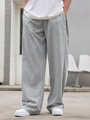 Dockstreet Solid Men Grey Track Pants