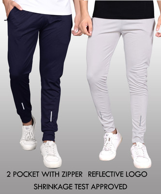 Z-DEVIL Solid Men Blue, Grey Track Pants