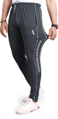 Z-DEVIL Solid, Printed Men Grey Track Pants