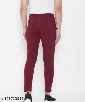BTMZ Solid Men Maroon Track Pants