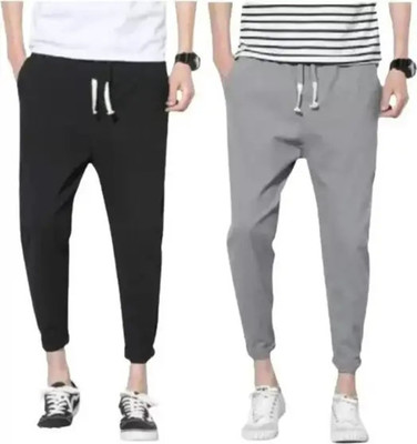 SHMARRT Solid Men Black, Grey Track Pants