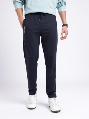 MXN Solid Men Dark Blue Track Pants