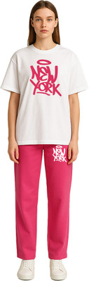 Shonisha Women Printed Pink Night Suit Set
