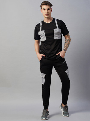 Chrome & Coral Colorblock Men Track Suit