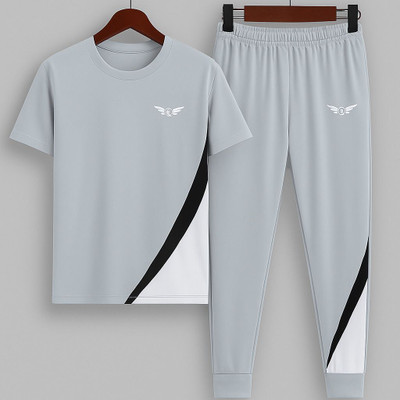 Chrome & Coral Men Polyester Blend Track Suit