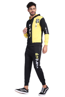 Yellow Tree Printed Men Track Suit