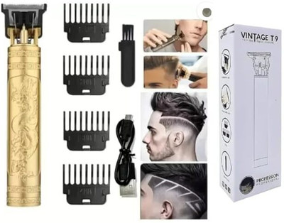 Bladeshine T9 Professional Hair Trimmer for Men | Cordless Rechargeable Beard Trimmer Runtime: 35 min Trimmer for Men & Women(Gold)