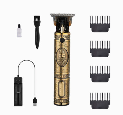 Lukks professional Electric Rechargable Pro Li Outliner Grooming Zero Gapped Bald headed for Men Trimmer 45 min  Runtime 4 Length Settings(Rose Gold)