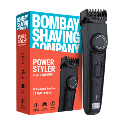 BOMBAY SHAVING COMPANY Flash Charging Men Beard Trimmer 120 min  Runtime 38 Length Settings(Black)