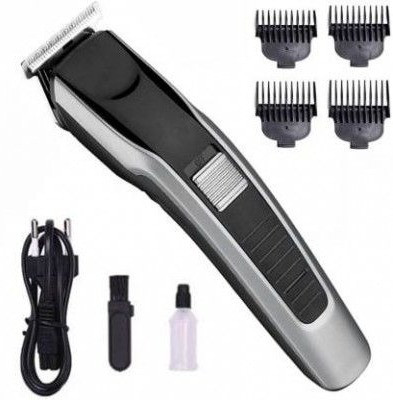 Dazzel Flex Reachargeable Cordless Electric Hair & Beard At-538 Trimmer For All Purpose Fully Waterproof Trimmer 60 min  Runtime 4 Length Settings(Silver, Black)