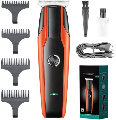 VGR Professional Rechargeable Cordless Beard Hair Trimmer Kit with Dual Motor 120 minutes Runtime  Runtime: 120 min Trimmer for Men & Women(Orange)