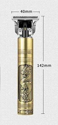 ZYRIAN Professional T99 Golden Rechargeable Buddha Trimmer Beard Trimmer J27 Trimmer 45 min  Runtime 4 Length Settings(Gold)