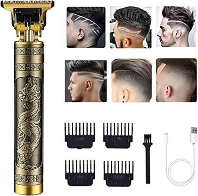 WeRock Vintage T9 Professional Hair Trimmer Salon Series Trimmer Waterproof RW10 Trimmer 60 min  Runtime 4 Length Settings(Gold)
