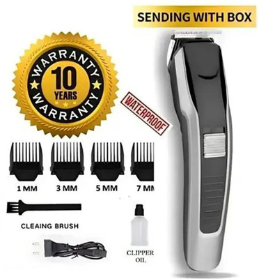 Dazzel Flex AT-538 rechargeable hair trimmer for men with T shape precision Fully Waterproof Trimmer Runtime: 200 min Trimmer for Women(Silver, Black)