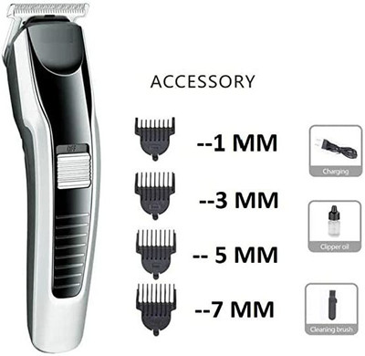 Zeus Volt 1004 modern classy slim rechargeable hair trimmer Trimmer 45 min  Runtime 5 Length Settings(Grey)