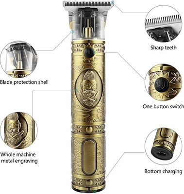 Podnix Dragon Design Electric Trimmer Men | Trimmer Blade | Painless Hair Remover 109 Trimmer 120 min  Runtime 4 Length Settings(Gold)