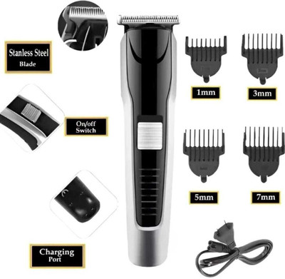 Dazzel Flex Beard & Hair 538 Rechargeable Professional Fully Waterproof Trimmer 60 min  Runtime 4 Length Settings(Silver, Black)
