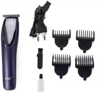TURFEY HTC AT 1210 WITH Adjustable Hair Machine for Men Beard Trimmer with 4 Combs Trimmer 100 min  Runtime 4 Length Settings(Blue)