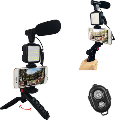 YAROH ATY_581A_VLOGGING KIT FOR VIDEO MAKING PODCASTING,MIC,TRIPOD STAND,LED LIGHT Tripod Kit(Black, Supports Up to 1100 g)