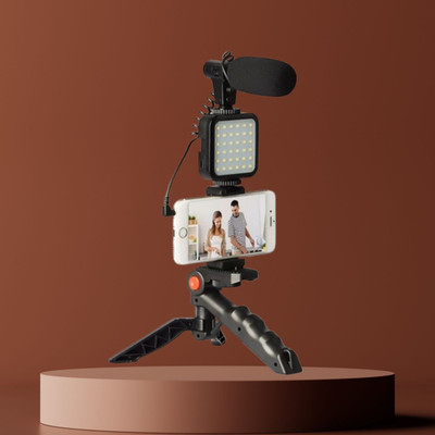Clairbell Video Kit with(Tripod) LED Lights & Wireless Microphone For Vlogging/YouTubeT331 Tripod(Black, Supports Up to 1500 g)
