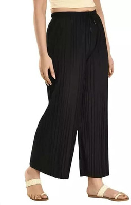 KLYYZEN Relaxed Women Black Trousers