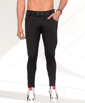 mevan Solid Men Black Track Pants