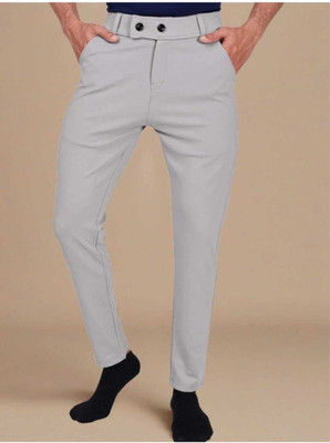 lapataclub Slim Fit Men Grey Trousers