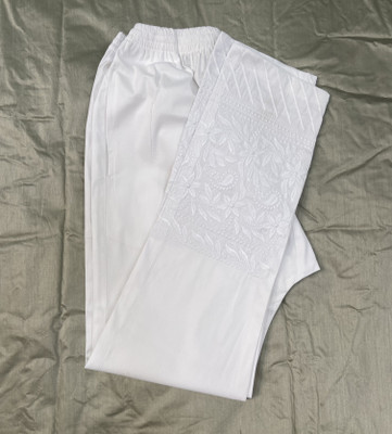 Numak Slim Fit Women White Trousers