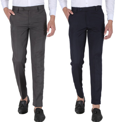 SEVEN HUNTERS Regular Fit Men Grey, Dark Blue Trousers