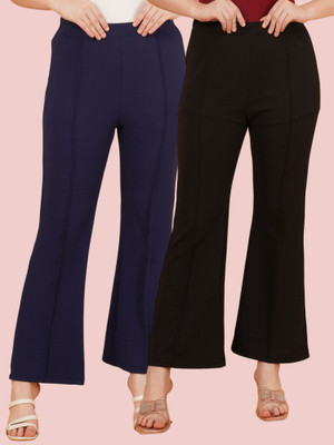 Parona Regular Fit Women Blue, Green Trousers