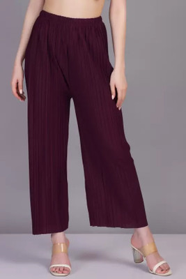 IRHA Regular Fit Women Purple Trousers