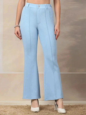 Thread Aura Regular Fit Women Blue Trousers