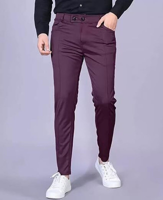 Tip Top Regular Fit Men Purple Trousers