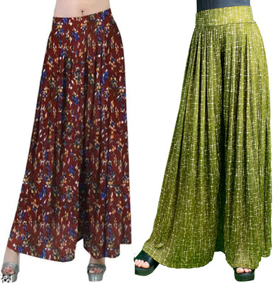 Fashion Bazaar Flared Women Maroon, Black Trousers