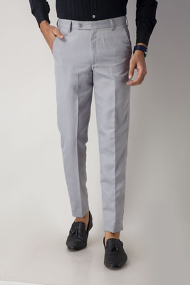 SHREEAARVI Regular Fit Men Grey Trousers