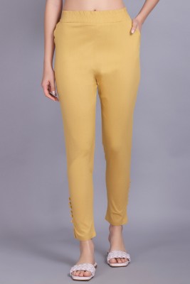 Pavis Regular Fit Women Yellow Trousers