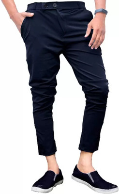 P S Traders Regular Fit Men Dark Blue Trousers