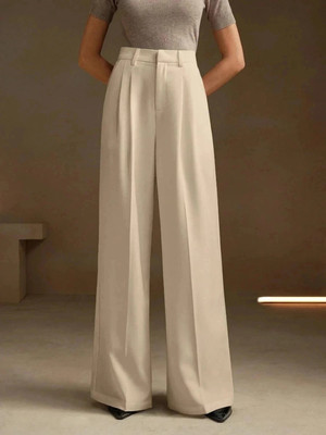 KOTTY Relaxed Women Beige Trousers