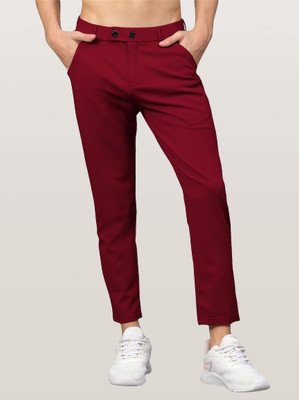 Ip Volan Regular Fit Men Maroon Trousers