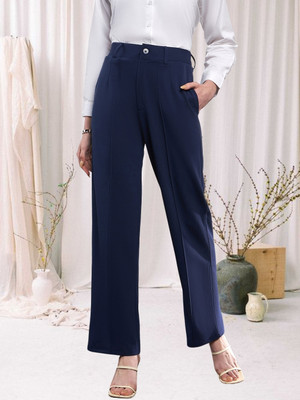 Payalfashion Regular Fit Women Blue Trousers