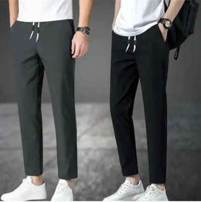 Dresvia Solid Men Black, Grey Track Pants