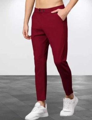 ROBBOT Slim Fit Men Maroon Trousers