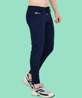 linaria Solid Men Blue Track Pants