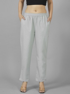 QuaClo Regular Fit Women Grey Trousers