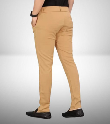 VEERACOLLECTION Slim Fit Men Beige Trousers