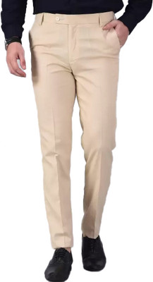Sucheh Gwalior Regular Fit Men Cream Trousers
